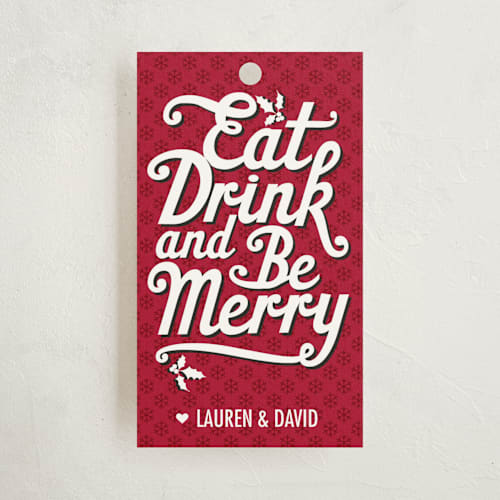 This is a berry gift tags by Nam Bourassa called eat, drink and be merry printing on signature in tag