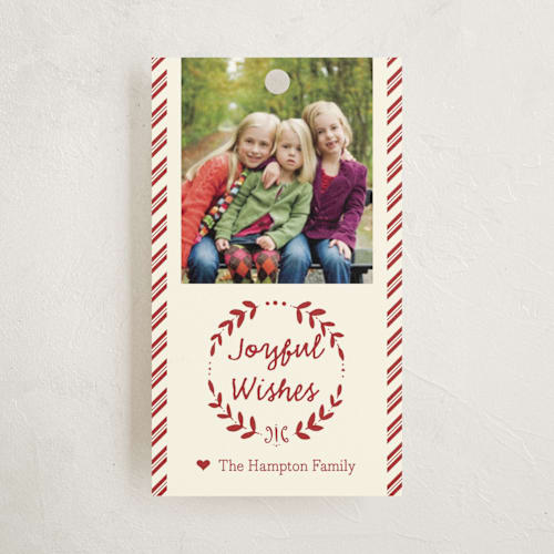 This is a cinnamon gift tags by Nam Bourassa called joyful wishes printing on signature in tag