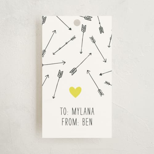 This is a lemon gift tags with standard by Alethea and Ruth called lovestruck printing on signature in tag