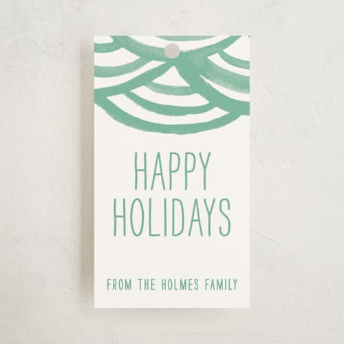 This is a mint gift tags with standard by Liz Conley called watercolor bunting printing on signature in tag