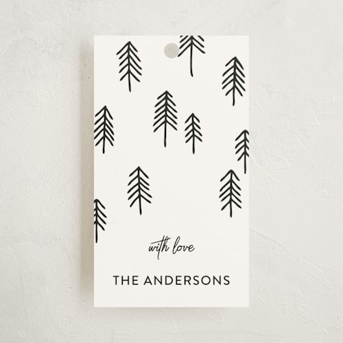 This is a snowflake gift tags with standard by My Splendid Summer called christmas trees printing on signature in tag