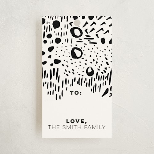 This is a midnight gift tags with standard by Christina Flowers called brush strokes bw printing on signature in tag