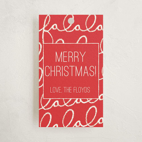 This is a berry gift tags with standard by Kacey Floyd called loopy fa la la printing on signature in tag