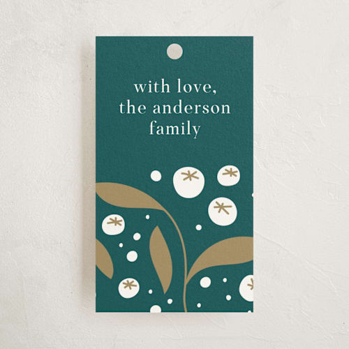 This is a pine gift tags by Paper Raven Co. called pretty berry printing on signature in tag