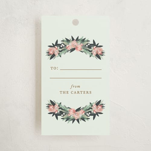 This is a petal gift tags by Jennifer Postorino called wallflower printing on signature in tag