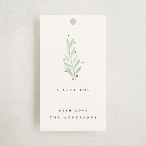 This is a fern gift tags with standard by Liz Conley called painted botanical printing on signature in tag