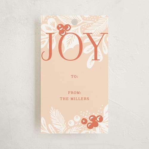 This is a clementine gift tags by Alethea and Ruth called foil berry branches printing on signature in tag
