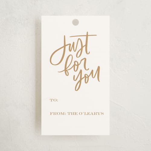 This is a hot toddy gift tags by Kristen Smith called just for you brush printing on recycled in tag