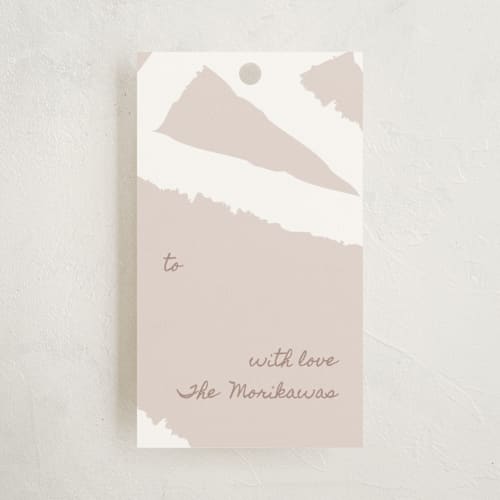 This is a lavender gift tags by Alexandra Dzh called painted triangles printing on signature in tag