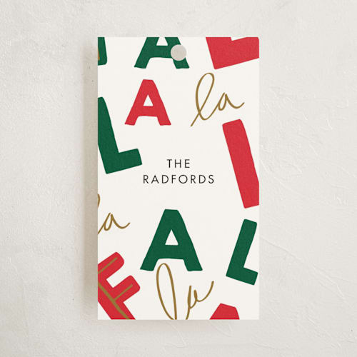 This is a snow gift tags by Baumbirdy called fa la llama printing on signature in tag