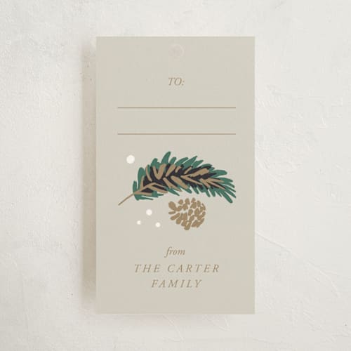 This is a pear gift tags by Gina Grittner called festive branches printing on signature in tag