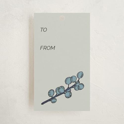 This is a mist gift tags by Nina Leth called winter berry and greenery - brown printing on signature in tag