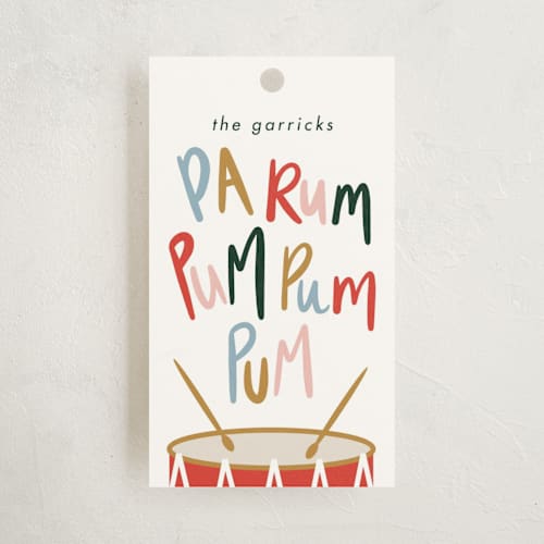 This is a cheer gift tags by Angela Garrick called pa rum wrap printing on signature in tag