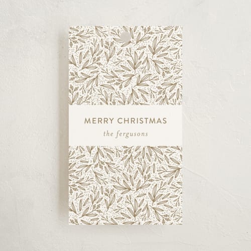 This is a marshmallow gift tags by Iveta Angelova called winter sprigs 1 printing on signature in tag