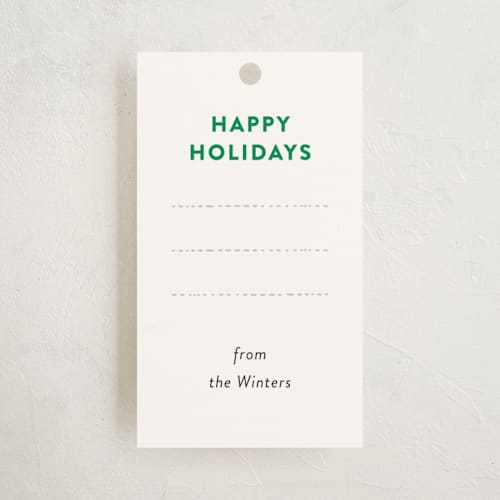 This is a spearmint gift tags by Ann Gardner called dotted rows printing on signature in tag