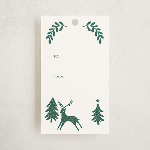 This is a spruce gift tags with standard by Pace Creative Design Studio called holiday folk pattern printing on signature in tag
