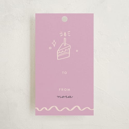 This is a celebrate gift tags by Olivia Goree called birthday doodles printing on signature in tag