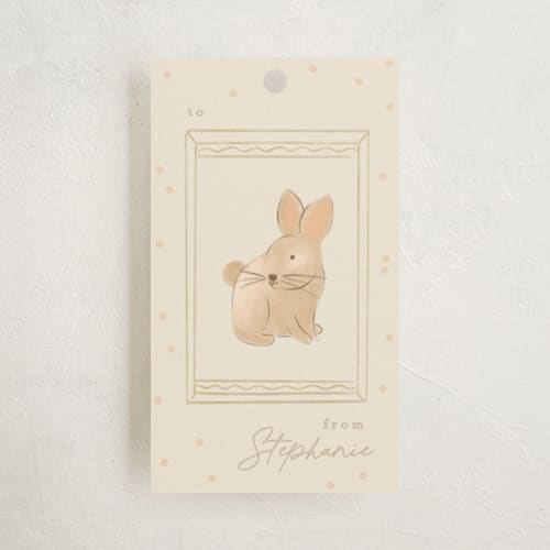 This is a woodland gift tags by Creo Study called woodland animal frame printing on signature in tag