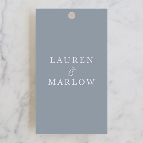 This is a sea baby shower favor tags with standard by leslie hamer called americana printing on signature in tag