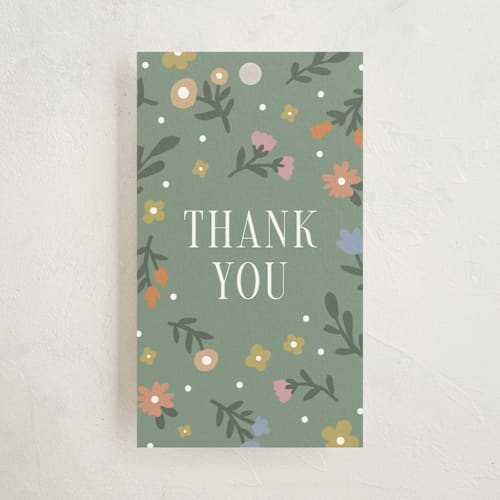 This is a garden baby shower favor tags with standard by Kelly Watkins called floral archway printing on signature in tag