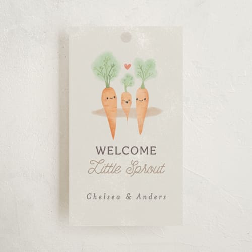 This is a grain baby shower favor tags with standard by Itsy Belle Studio called little sprout printing on signature in tag