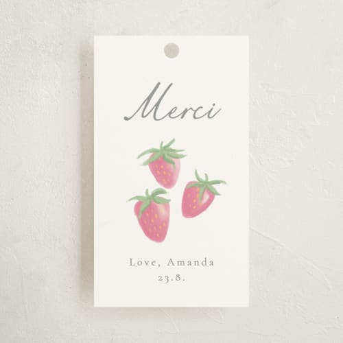 This is a melon baby shower favor tags with standard by frau brandt called french style printing on signature in tag