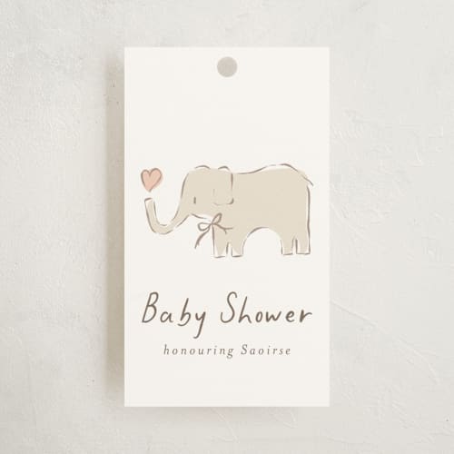 This is a sugar baby shower favor tags with standard by chocomocacino called bananella printing on signature in tag