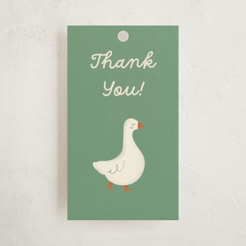 This is a classic library baby shower favor tags with standard by Julia Starr called baby shelfie printing on signature in tag
