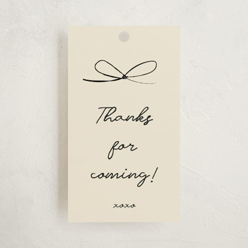 This is a rust baby shower favor tags with standard by Ani Somi called el ranchero printing on signature in tag