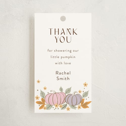 This is a pudding baby shower favor tags with standard by Cass Loh called pastel pampkins printing on signature in tag