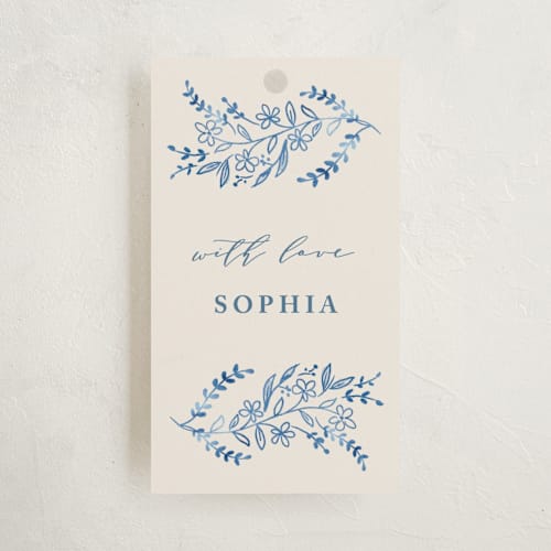 This is a frost baby shower favor tags with standard by Petra Kern called baby frame printing on signature in tag