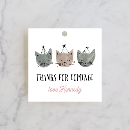 This is a blush kids gift tags with standard by Olivia Raufman called three little kittens printing on signature in tag