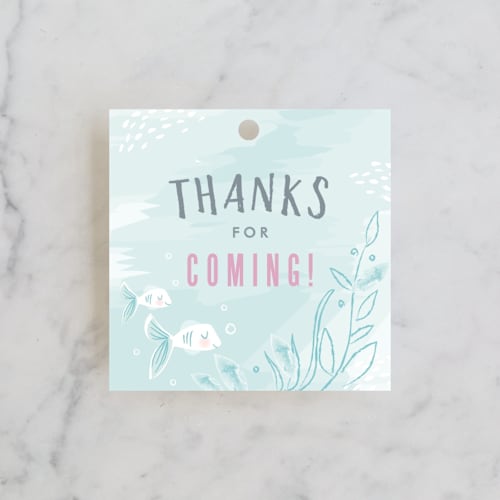 This is a pond kids gift tags with standard by Karidy Walker called under the sea printing on signature in tag