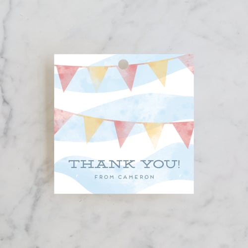 This is a seashore kids gift tags with standard by silverscreen studio called shore-n-sandcastles printing on signature in tag