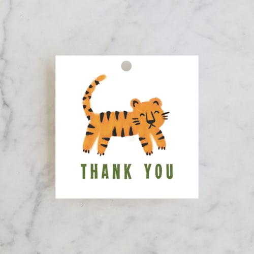 This is a forest kids gift tags with standard by iamtanya called bear and tiger printing on signature in tag
