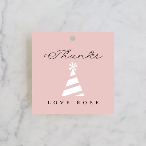 This is a pearl kids gift tags with standard by Hudson meet Rose called party.time. printing on signature in tag