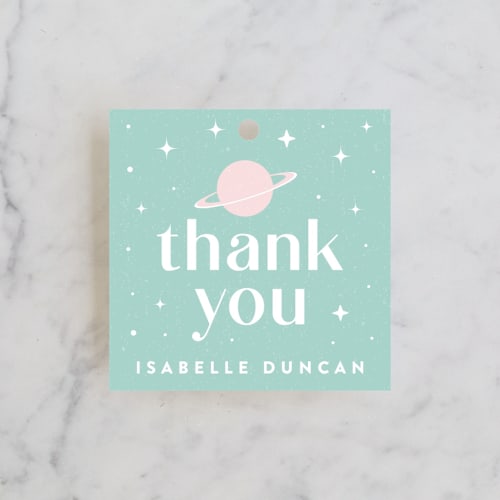 This is a mint kids gift tags with standard by Maria Alou called little retro astronaut printing on signature in tag