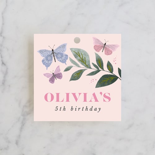 This is a petal kids gift tags with standard by Karidy Walker called butterfly kisses printing on signature in tag