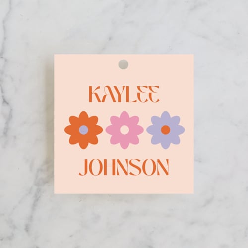 This is a bubblegum kids gift tags with standard by Jenna Holcomb called checked printing on signature in tag
