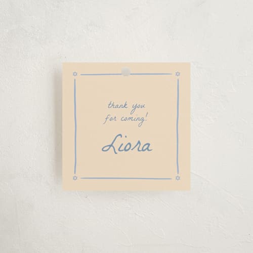 This is a sky kids gift tags with standard by Stephanie Heinrich Godbout called framed star of david printing on signature in tag