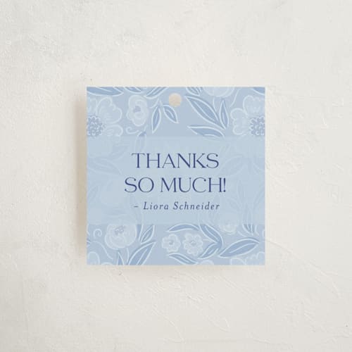 This is a sky kids gift tags with standard by Simona Camp called blooming mitzvah printing on signature in tag