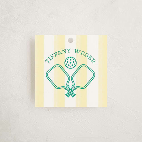 This is a sunshine kids gift tags with standard by Kiersten Garner called hit the court printing on signature in tag