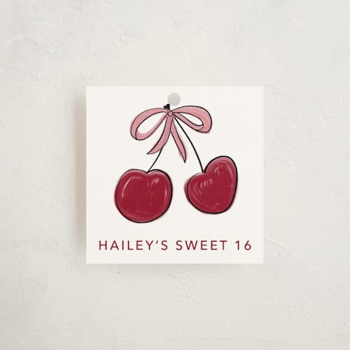 This is a meringue kids gift tags with standard by Inkblot Design called cherry sundae printing on signature in tag