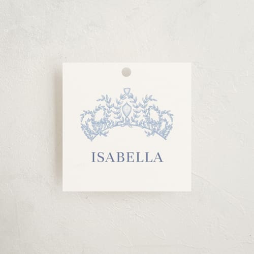 This is a sky kids gift tags with standard by Lissabeth Anglin called crowned printing on signature in tag