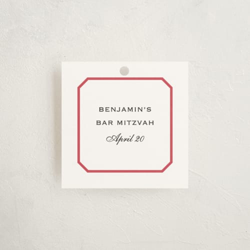 This is a scarlet kids gift tags with standard by Megan Davis called danbury printing on signature in tag