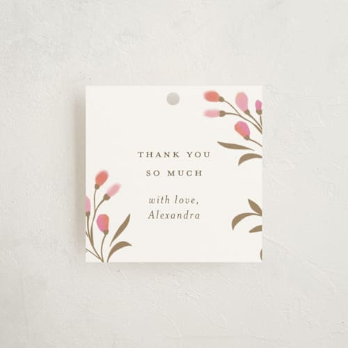 This is a wildflower party favor tags with standard by Paper Raven Co. called magic garden printing on signature in tag