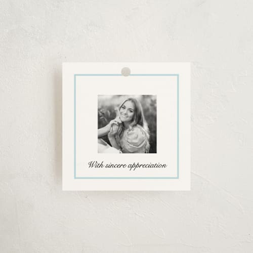 This is a brunerra party favor tags with standard by Casey Miller called the grand entrance printing on signature in tag
