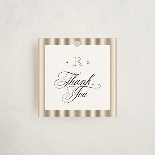 This is a diamond party favor tags with standard by Jenna Holcomb called formal printing on signature in tag