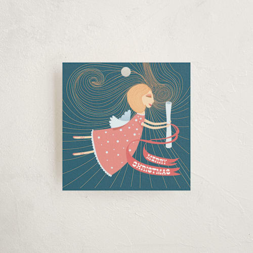 This is a navy gift tags with standard by Tereza Šašinková Lukášová called with love from angels printing on signature in tag