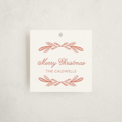 This is a holly gift tags with standard by Mansi Verma called ornate frame printing on signature in tag